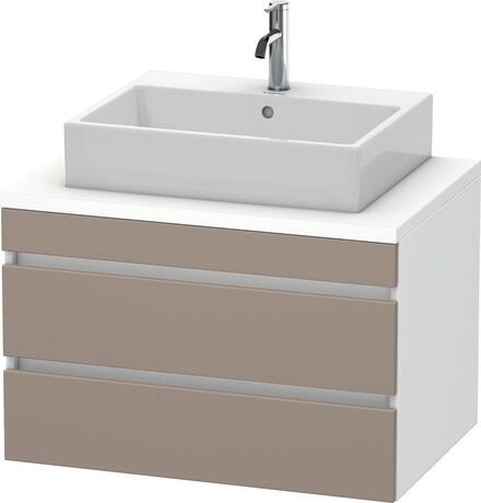 Console vanity unit wall-mounted, DS531704318 Front: Basalte Matt, Decor, Corpus: White Matt, Decor