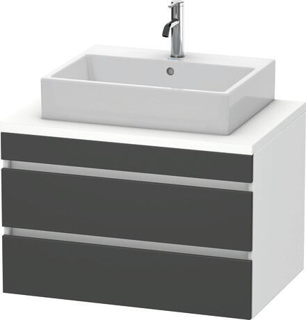 Console vanity unit wall-mounted, DS531704918 Front: Graphite Matt, Decor, Corpus: White Matt, Decor