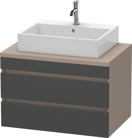 Console vanity unit wall-mounted, DS531704943 Front: Graphite Matt, Decor, Corpus: Basalte Matt, Decor