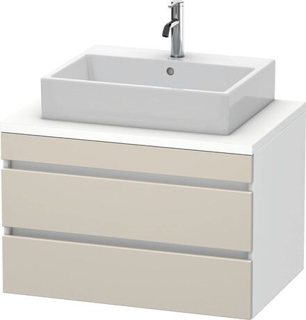 Console vanity unit wall-mounted, DS531709118 Front: taupe Matt, Decor, Corpus: White Matt, Decor