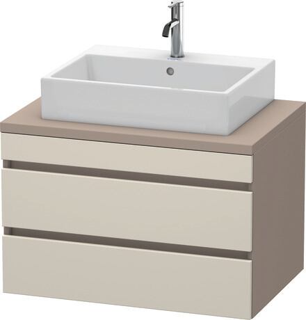 Console vanity unit wall-mounted, DS531709143 Front: taupe Matt, Decor, Corpus: Basalte Matt, Decor