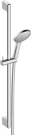 Hand shower set 3jet MinusFlow, UV0682007010 Chrome, Length shower rod: 900 mm, Spray mode: SoftRain, Rain, Spray mode selection: Rotating blasting disc, Height: 900 mm