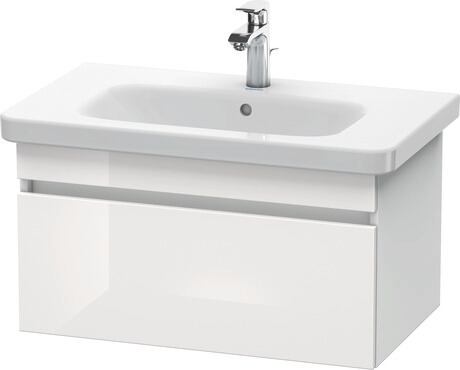 Vanity unit wall-mounted, DS638102218 Front: White High Gloss, Decor, Corpus: White Matt, Decor