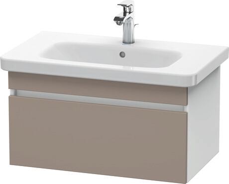 Vanity unit wall-mounted, DS638104318 Front: Basalte Matt, Decor, Corpus: White Matt, Decor