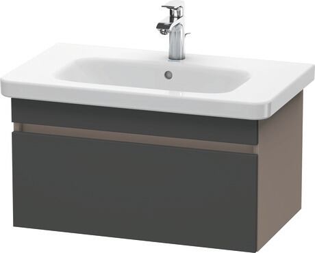 Vanity unit wall-mounted, DS638104943 Front: Graphite Matt, Decor, Corpus: Basalte Matt, Decor