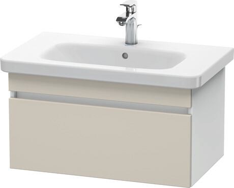 Vanity unit wall-mounted, DS638109118 Front: taupe Matt, Decor, Corpus: White Matt, Decor