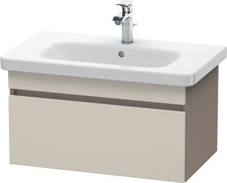 Vanity unit wall-mounted, DS638109143 Front: taupe Matt, Decor, Corpus: Basalte Matt, Decor