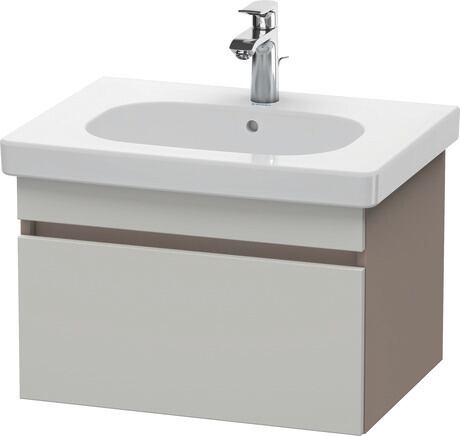 Vanity unit wall-mounted, DS638300743 Front: Concrete grey Matt, Decor, Corpus: Basalte Matt, Decor