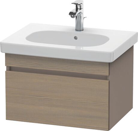 Vanity unit wall-mounted, DS638303543 Front: Oak terra Matt, Decor, Corpus: Basalte Matt, Decor