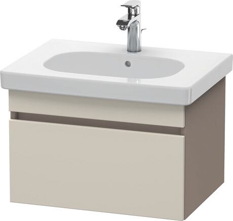 Vanity unit wall-mounted, DS638309143 Front: taupe Matt, Decor, Corpus: Basalte Matt, Decor