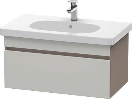 Vanity unit wall-mounted, DS638400743 Front: Concrete grey Matt, Decor, Corpus: Basalte Matt, Decor