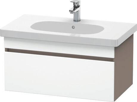 Vanity unit wall-mounted, DS638401843 Front: White Matt, Decor, Corpus: Basalte Matt, Decor