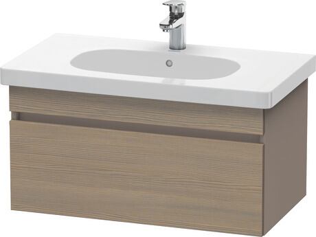 Vanity unit wall-mounted, DS638403543 Front: Oak terra Matt, Decor, Corpus: Basalte Matt, Decor