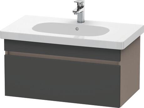 Vanity unit wall-mounted, DS638404943 Front: Graphite Matt, Decor, Corpus: Basalte Matt, Decor