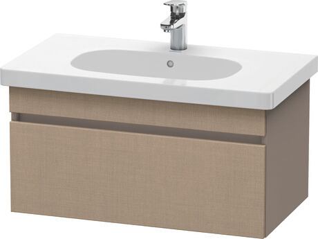 Vanity unit wall-mounted, DS638407543 Front: Linen Matt, Decor, Corpus: Basalte Matt, Decor