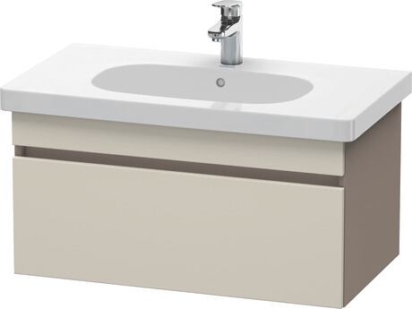 Vanity unit wall-mounted, DS638409143 Front: taupe Matt, Decor, Corpus: Basalte Matt, Decor