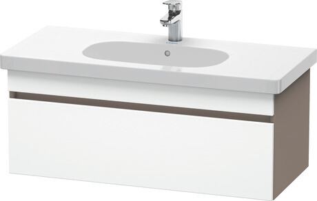 Vanity unit wall-mounted, DS638501843 Front: White Matt, Decor, Corpus: Basalte Matt, Decor