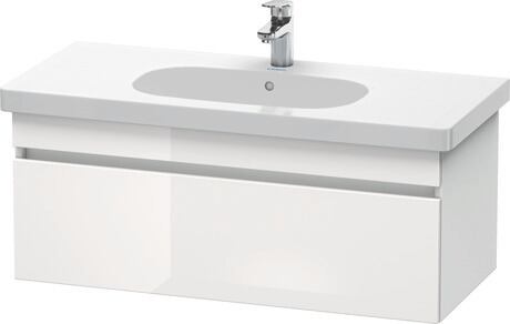 Vanity unit wall-mounted, DS638502218 Front: White High Gloss, Decor, Corpus: White Matt, Decor