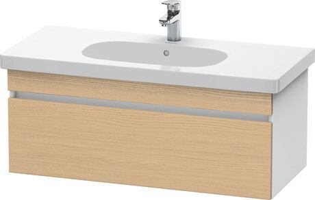 Vanity unit wall-mounted, DS638503018 Front: Natural oak Matt, Decor, Corpus: White Matt, Decor