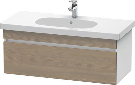 Vanity unit wall-mounted, DS638503518 Front: Oak terra Matt, Decor, Corpus: White Matt, Decor