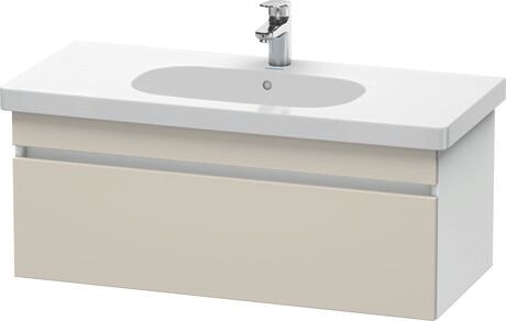 Vanity unit wall-mounted, DS638509118 Front: taupe Matt, Decor, Corpus: White Matt, Decor