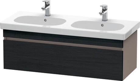 Vanity unit wall-mounted, DS638601643 Front: Black oak Matt, Decor, Corpus: Basalte Matt, Decor