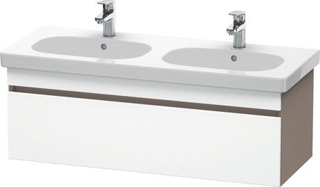 Vanity unit wall-mounted, DS638601843 Front: White Matt, Decor, Corpus: Basalte Matt, Decor