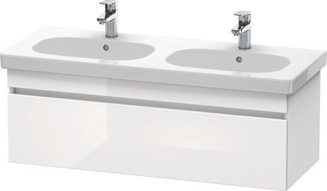 Vanity unit wall-mounted, DS638602218 Front: White High Gloss, Decor, Corpus: White Matt, Decor