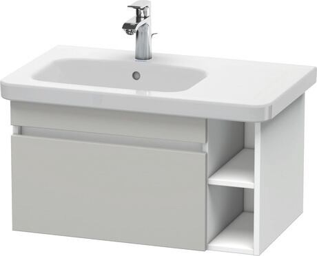 Vanity unit wall-mounted, DS639400718 Front: Concrete grey Matt, Decor, Corpus: White Matt, Decor