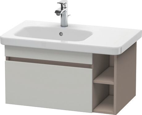 Vanity unit wall-mounted, DS639400743 Front: Concrete grey Matt, Decor, Corpus: Basalte Matt, Decor