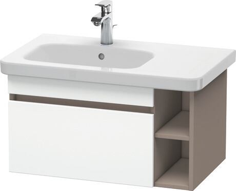 Vanity unit wall-mounted, DS639401843 Front: White Matt, Decor, Corpus: Basalte Matt, Decor