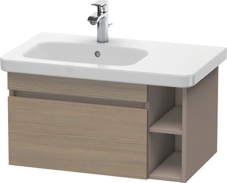 Vanity unit wall-mounted, DS639403543 Front: Oak terra Matt, Decor, Corpus: Basalte Matt, Decor