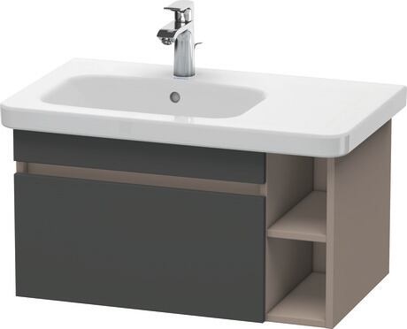 Vanity unit wall-mounted, DS639404943 Front: Graphite Matt, Decor, Corpus: Basalte Matt, Decor