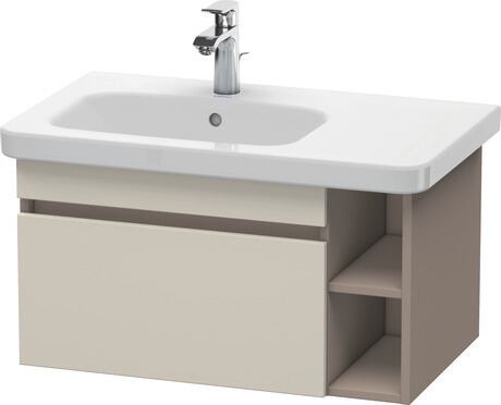 Vanity unit wall-mounted, DS639409143 Front: taupe Matt, Decor, Corpus: Basalte Matt, Decor