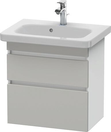 Vanity unit wall-mounted, DS647900718 Front: Concrete grey Matt, Decor, Corpus: White Matt, Decor