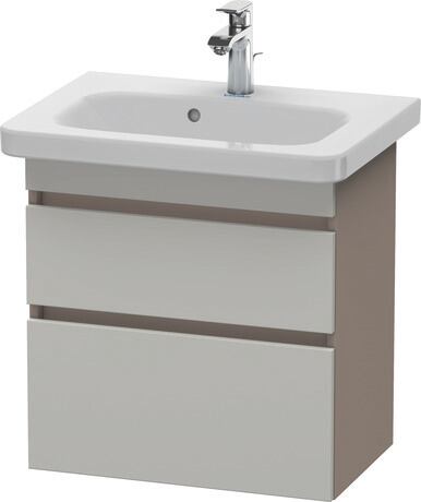 Vanity unit wall-mounted, DS647900743 Front: Concrete grey Matt, Decor, Corpus: Basalte Matt, Decor