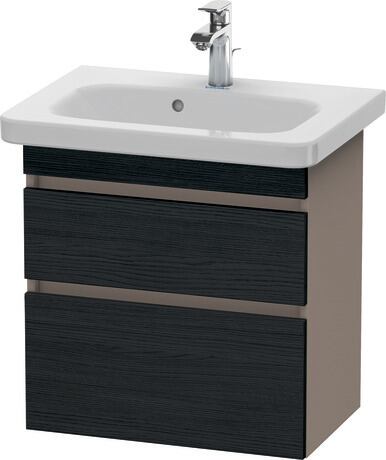 Vanity unit wall-mounted, DS647901643 Front: Black oak Matt, Decor, Corpus: Basalte Matt, Decor