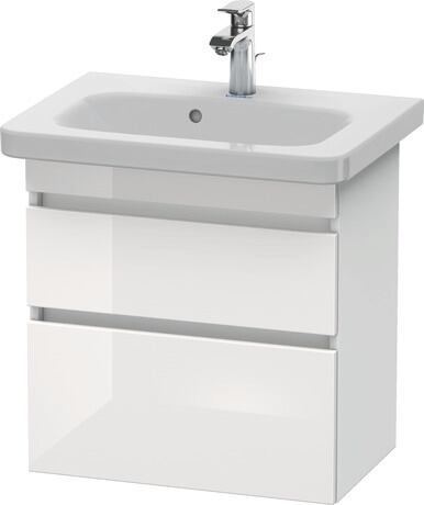 Vanity unit wall-mounted, DS647902218 Front: White High Gloss, Decor, Corpus: White Matt, Decor