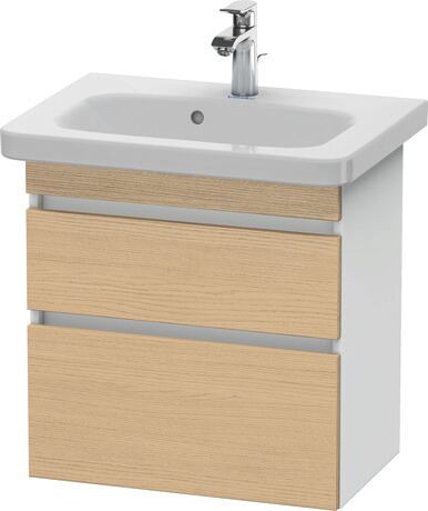 Vanity unit wall-mounted, DS647903018 Front: Natural oak Matt, Decor, Corpus: White Matt, Decor