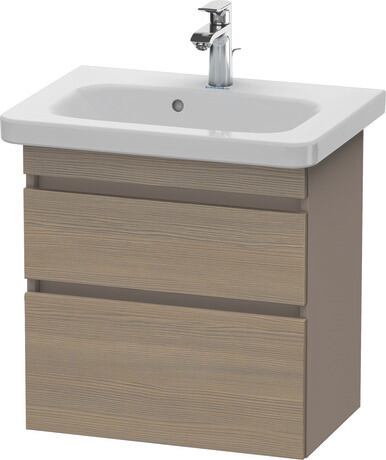 Vanity unit wall-mounted, DS647903543 Front: Oak terra Matt, Decor, Corpus: Basalte Matt, Decor