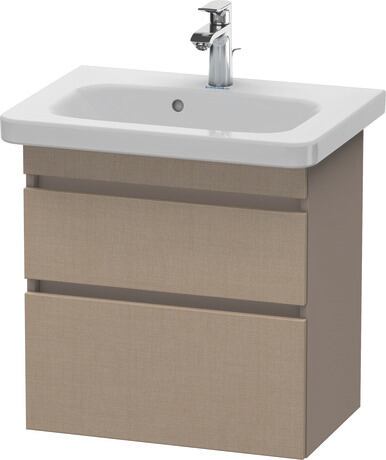 Vanity unit wall-mounted, DS647907543 Front: Linen Matt, Decor, Corpus: Basalte Matt, Decor