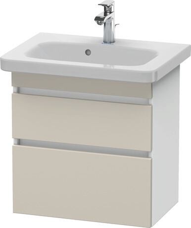 Vanity unit wall-mounted, DS647909118 Front: taupe Matt, Decor, Corpus: White Matt, Decor