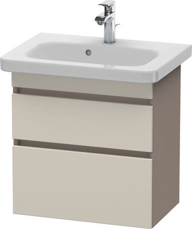 Vanity unit wall-mounted, DS647909143 Front: taupe Matt, Decor, Corpus: Basalte Matt, Decor