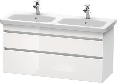 Vanity unit wall-mounted, DS649802218 Front: White High Gloss, Decor, Corpus: White Matt, Decor