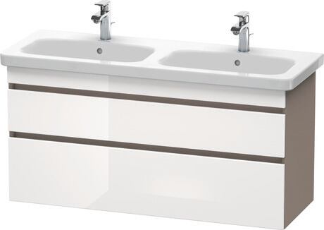 Vanity unit wall-mounted, DS649802243 Front: White High Gloss, Decor, Corpus: Basalte Matt, Decor