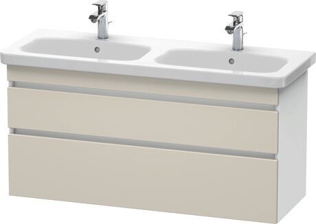 Vanity unit wall-mounted, DS649809118 Front: taupe Matt, Decor, Corpus: White Matt, Decor