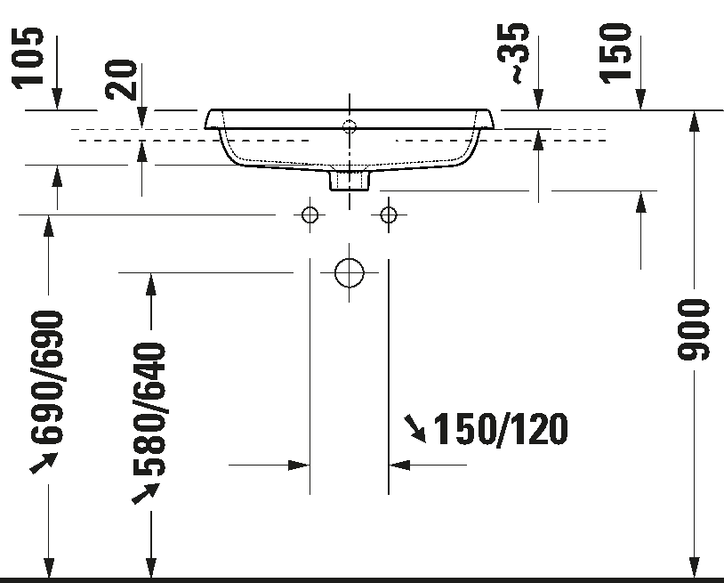 Built-in basin, 239655