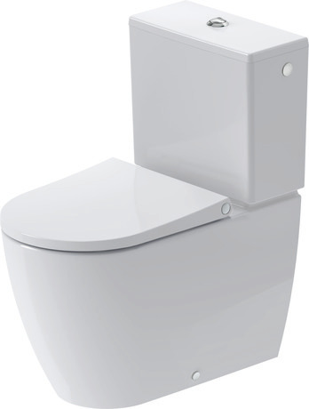 Toilet close-coupled, 2015092000 White High Gloss, HygieneGlaze, Outlet dimensions for Vario connecting bend vertical: 155 - 225 mm, Outlet dimensions for Vario outlet set vertical/horizontal: 70 - 170 mm