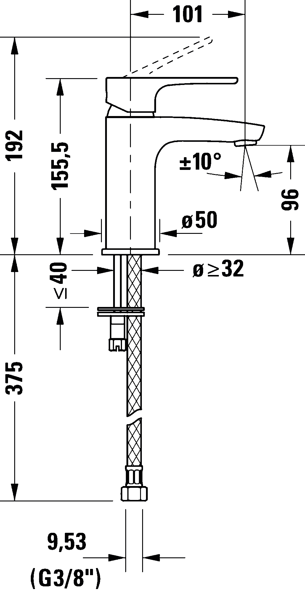 Single lever basin mixer S FreshStart and MinusFlow, B11013002