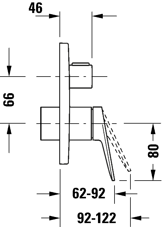 Single lever bathtub mixer for concealed installation, WA5210018